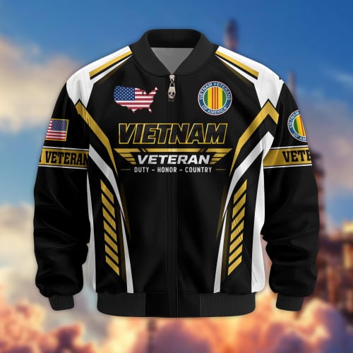 Premium US Veteran Bomber Jacket CPHN240911, Waterproof Windbreaker Coat, US Veteran Gift, Veterans Day Gift.