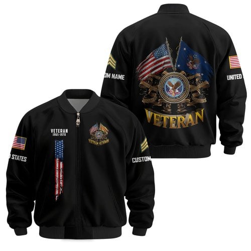 Premium Custom US Veteran Bomber Jacket VPVC811397, Waterproof Windbreaker Coat, US Veteran Gift, Veterans Day Gift