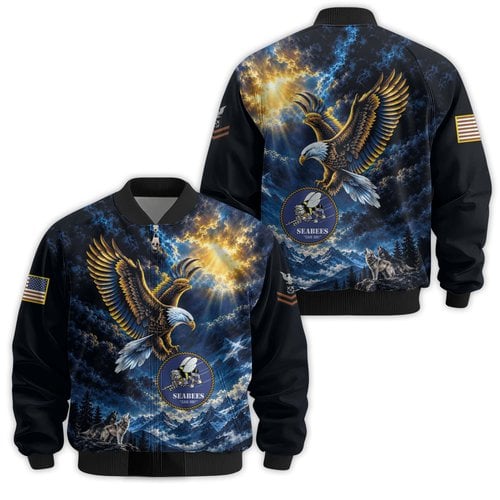 Premium Custom US Seabees Veteran Bomber Jacket VPVC811449, Waterproof Windbreaker Coat, Seabees Veteran Gift, Veterans Day Gift.