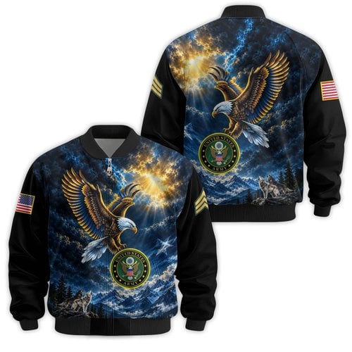 Premium Custom US Army Veteran Bomber Jacket VPVC811441, Waterproof Windbreaker Coat, Army Veteran Gift, Veterans Day Gift.
