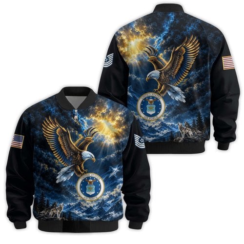 Premium Custom USAF Veteran Bomber Jacket VPVC811444, Waterproof Windbreaker Coat, Air Force Veteran Gift, Veterans Day Gift.