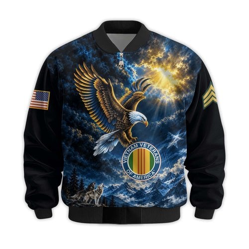 Premium Custom Vietnam Veteran Bomber Jacket VPVC811446, Waterproof Windbreaker Coat, Vietnam Veteran Gift, Veterans Day Gift.