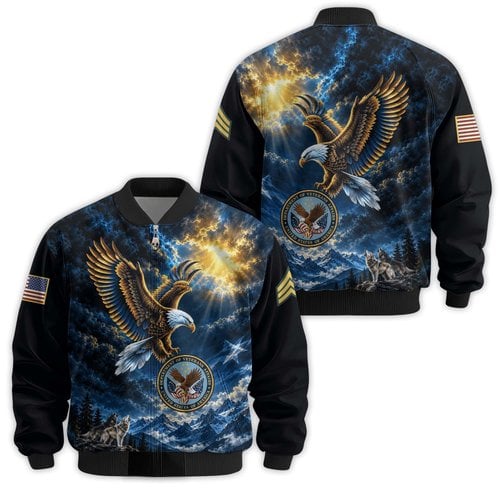 Premium Custom US Veteran Bomber Jacket VPVC811447, Waterproof Windbreaker Coat, US Veteran Gift, Veterans Day Gift.