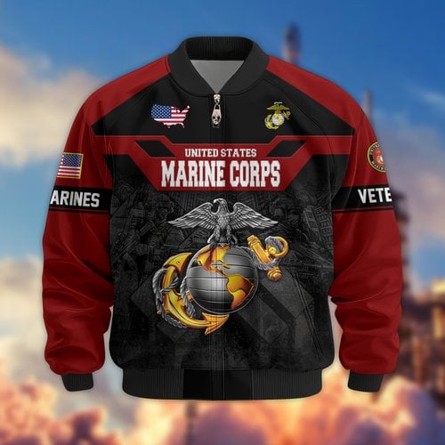 Premium US Veteran Bomber Jacket DPVC211001, Waterproof Windbreaker Coat, US Veteran Gift, Veterans Day Gift.