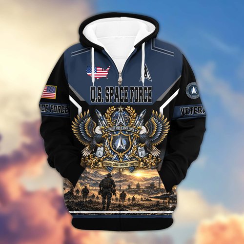 Premium US Veteran Zip Up Hoodie BTTN221023, Gifts For US Veterans, Gifts For Veterans Day.