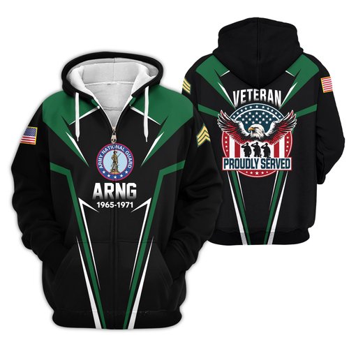 Premium Custom Army National Guard Zip Up Hoodie VPVC609608, Gifts For Army National Guard Veteran, Gifts For Veterans Day.