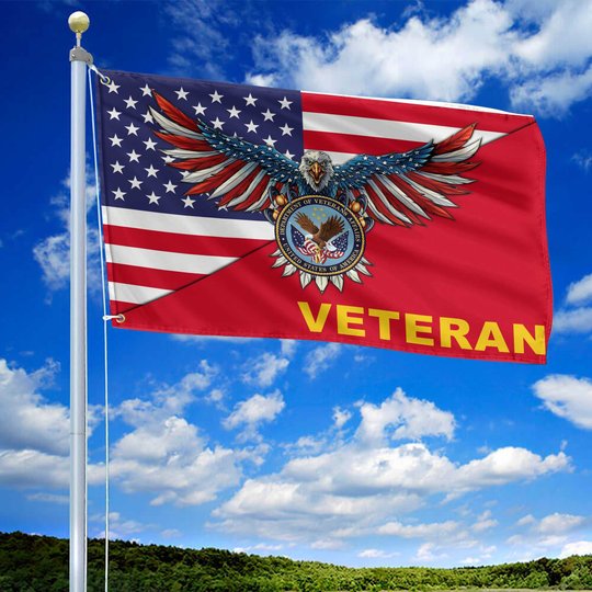 Premium US Veteran Grommet Flag Gift For Veterans Day, Father's Day, Memorial Day VPVC100407