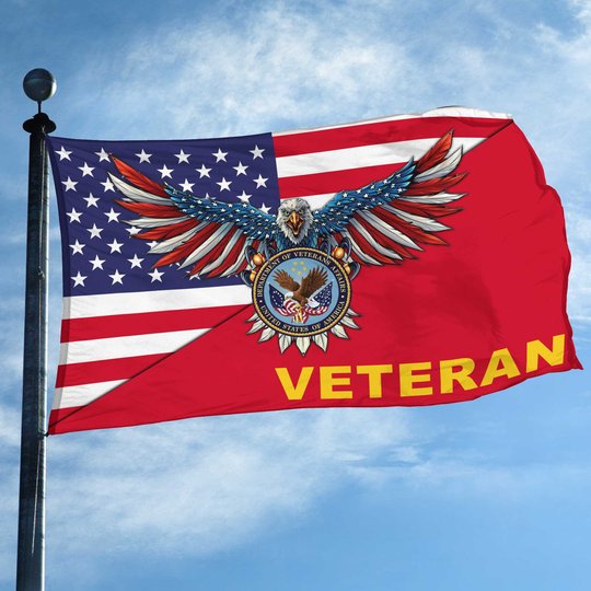 Premium US Veteran Grommet Flag Gift For Veterans Day, Father's Day, Memorial Day VPVC100407
