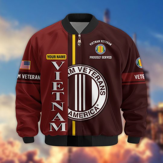 Premium Custom Vietnam Veteran Bomber Jacket VPVC802106, Gifts For Vietnam Veteran, Gifts On Father's Day, Veterans Day.