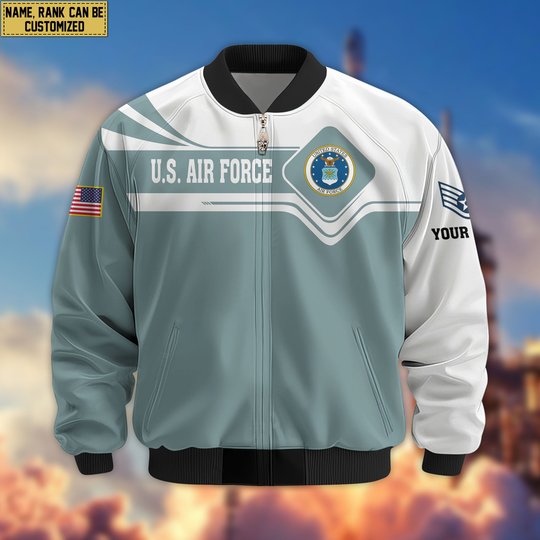 Premium Custom USAF Veteran Bomber Jacket VPVC802704, Gifts For US Air Force Veteran, Gifts On Father's Day, Veterans Day.