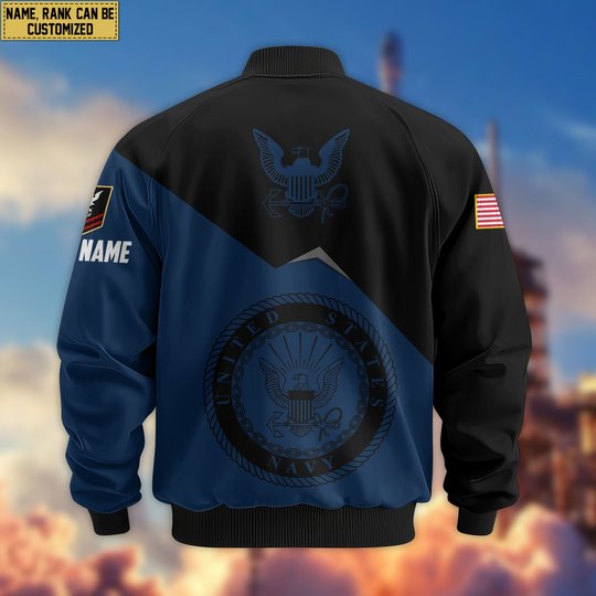 Premium Custom US Navy Veteran Bomber Jacket VPVC804302, Gifts For US Navy Veteran, Gifts On Father's Day, Veterans Day.