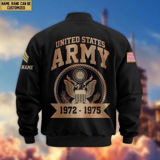 Premium Custom US Army Veteran Bomber Jacket VPVC804801, Gifts For US Army Veteran, Gifts On Father's Day, Veterans Day.