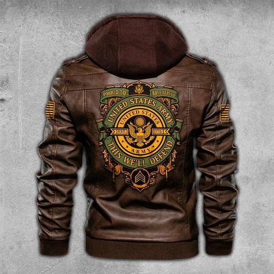 Premium Custom US Army Leather Jacket VPVC702212, Gifts For Army Veteran, Gifts On Father's Day, Veterans Day.