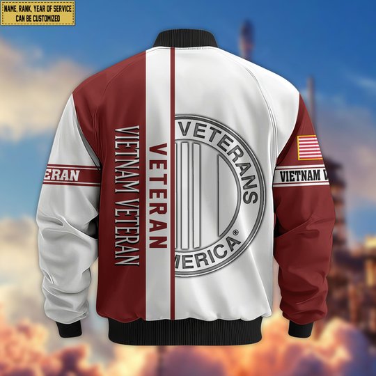 Premium Custom Vietnam Veteran Bomber Jacket VPVC805006, Gifts For Vietnam Veteran, Gifts On Father's Day, Veterans Day.