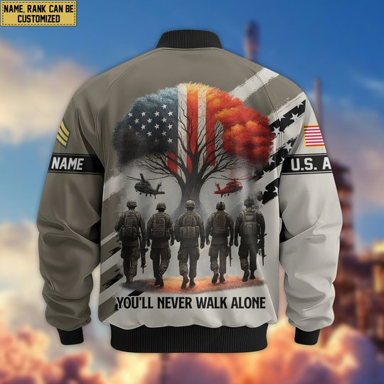 Premium Custom US Army Veteran Bomber Jacket VPVC805210, Gifts For US Army Veteran, Gifts On Father's Day, Veterans Day.