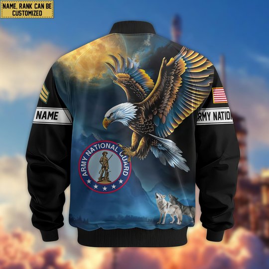Premium Custom US Army National Guard Veteran Bomber Jacket VPVC805508, Gifts For Army National Guard Veteran, Gifts On Father's Day, Veterans Day.