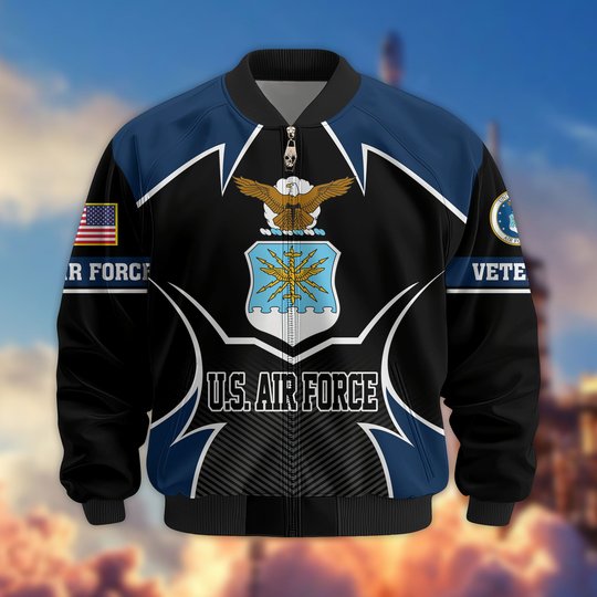 Premium US Veterans Bomber Jacket BPHN270811, Gifts For US Veterans, Gifts On Father's Day, Veterans Day.