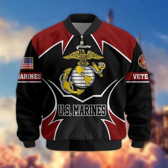 Premium US Veterans Bomber Jacket BPHN270811, Gifts For US Veterans, Gifts On Father's Day, Veterans Day.