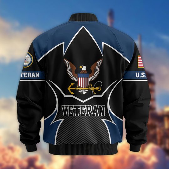 Premium US Veterans Bomber Jacket BPHN270811, Gifts For US Veterans, Gifts On Father's Day, Veterans Day.