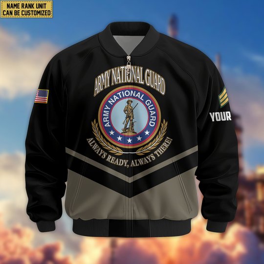 Premium Custom US Army National Guard Veteran Bomber Jacket VPVC806708, Gifts For Army National Guard Veteran, Gifts On Father's Day, Veterans Day.