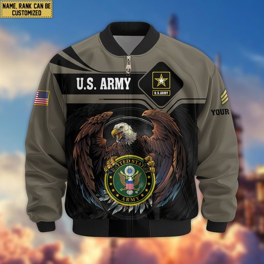 Premium Custom US Army Veteran Bomber Jacket VPVC807910, Gifts For US Army Veteran, Gifts On Father's Day, Veterans Day.