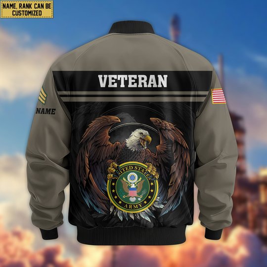 Premium Custom US Army Veteran Bomber Jacket VPVC807910, Gifts For US Army Veteran, Gifts On Father's Day, Veterans Day.