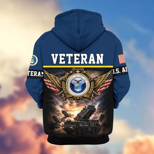 Premium US Veteran Zip Up Hoodie BTTN151021, Gifts For US Veterans, Gifts For Veterans Day.