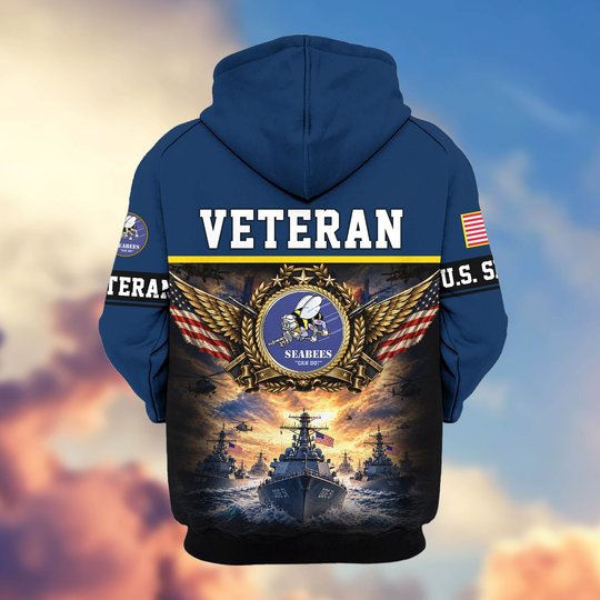 Premium US Veteran Zip Up Hoodie BTTN151021, Gifts For US Veterans, Gifts For Veterans Day.
