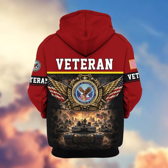 Premium US Veteran Zip Up Hoodie BTTN151021, Gifts For US Veterans, Gifts For Veterans Day.
