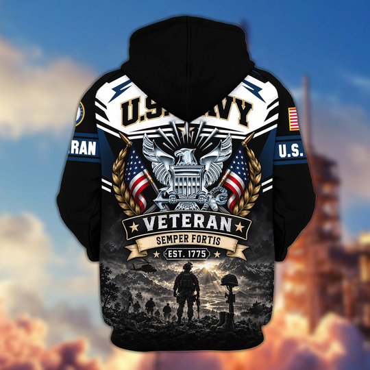 Premium US Veteran Zip Up Hoodie CPHN151011, Gifts For US Veterans, Gifts For Veterans Day.