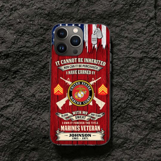 Premium Custom USMC Phone Case VPVC507673, Gifts For Marine Veteran, Best Gifts On Father's Day, Veterans Day.
