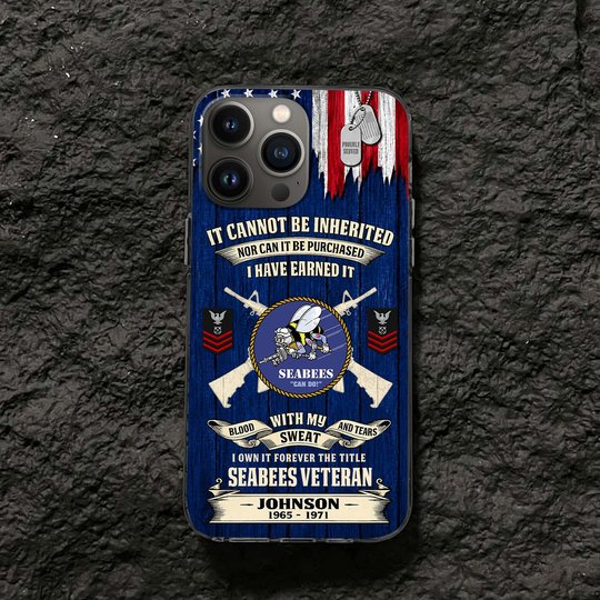 Premium Custom US Seabees Phone Case VPVC507679, Gifts For Seabees Veteran, Best Gifts On Father's Day, Veterans Day.