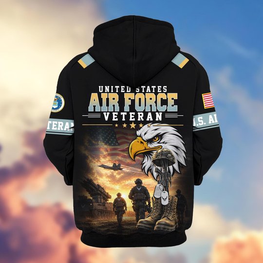 Premium US Veteran Zip Up Hoodie BTTN191022, Gifts For US Veterans, Gifts For Veterans Day.