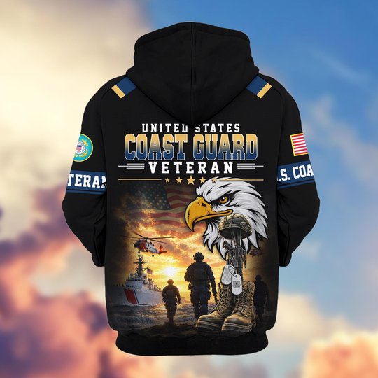 Premium US Veteran Zip Up Hoodie BTTN191022, Gifts For US Veterans, Gifts For Veterans Day.