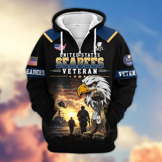 Premium US Veteran Zip Up Hoodie BTTN191022, Gifts For US Veterans, Gifts For Veterans Day.
