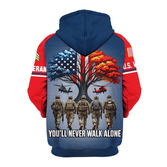 Premium Custom US Veteran Zip Up Hoodie VPVC609537, Gifts For US Veteran, Gifts For Veterans Day.