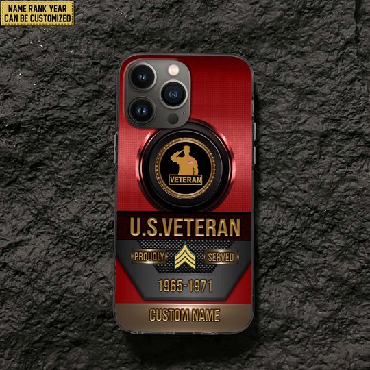 Premium Custom US Veteran Phone Case DPVC201010, Gifts For US Veterans, Gifts For Veterans Day, Father's Day.