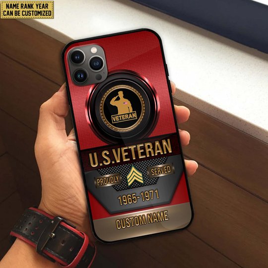 Premium Custom US Veteran Phone Case DPVC201010, Gifts For US Veterans, Gifts For Veterans Day, Father's Day.