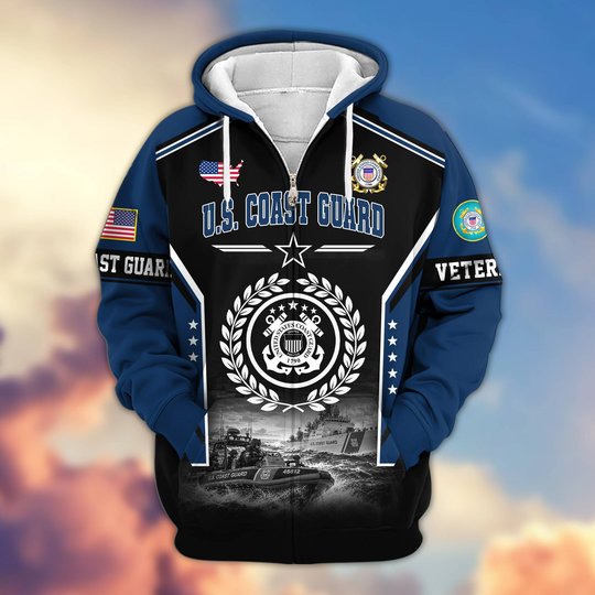 Premium US Veteran Zip Up Hoodie BTTN201021, Gifts For US Veterans, Gifts For Veterans Day.