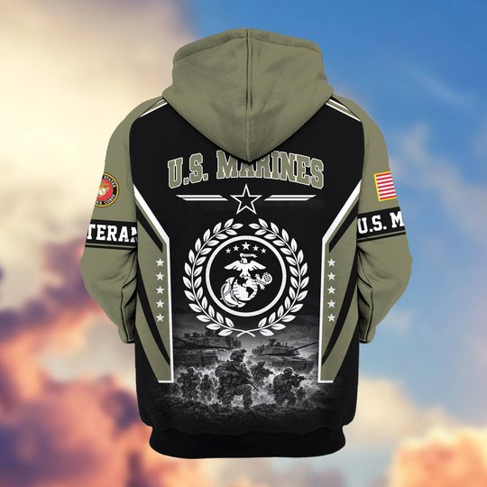 Premium US Veteran Zip Up Hoodie BTTN201021, Gifts For US Veterans, Gifts For Veterans Day.