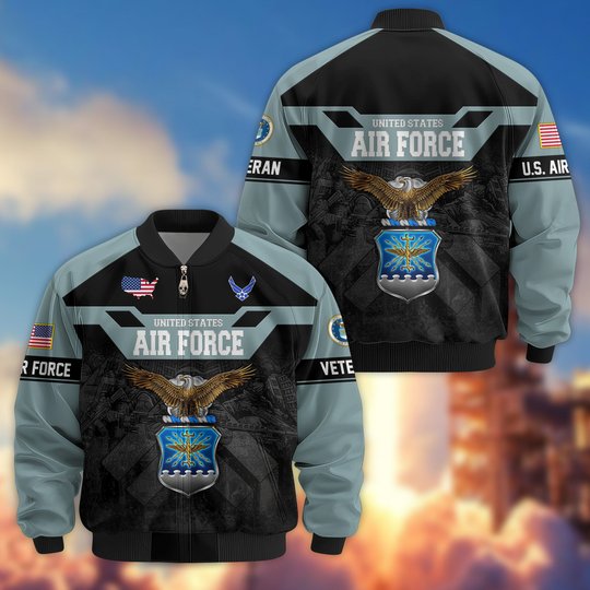 Premium US Veteran Bomber Jacket DPVC211001, Waterproof Windbreaker Coat, US Veteran Gift, Veterans Day Gift.