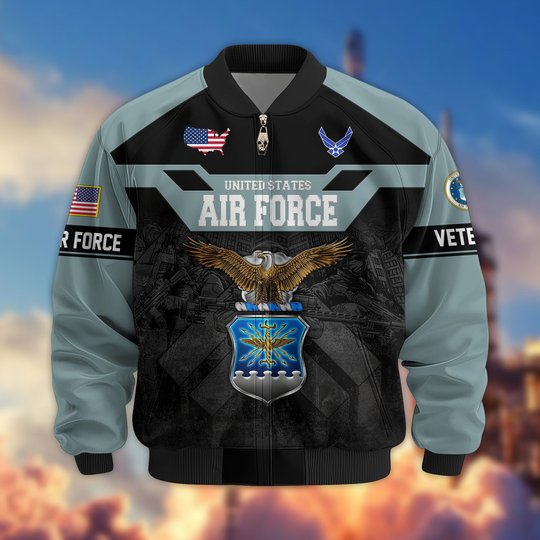 Premium US Veteran Bomber Jacket DPVC211001, Waterproof Windbreaker Coat, US Veteran Gift, Veterans Day Gift.