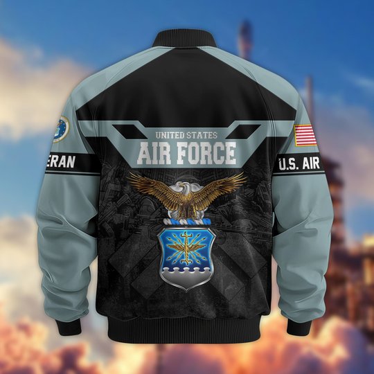 Premium US Veteran Bomber Jacket DPVC211001, Waterproof Windbreaker Coat, US Veteran Gift, Veterans Day Gift.