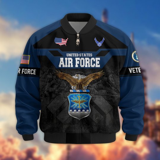 Premium US Veteran Bomber Jacket DPVC211001, Waterproof Windbreaker Coat, US Veteran Gift, Veterans Day Gift.