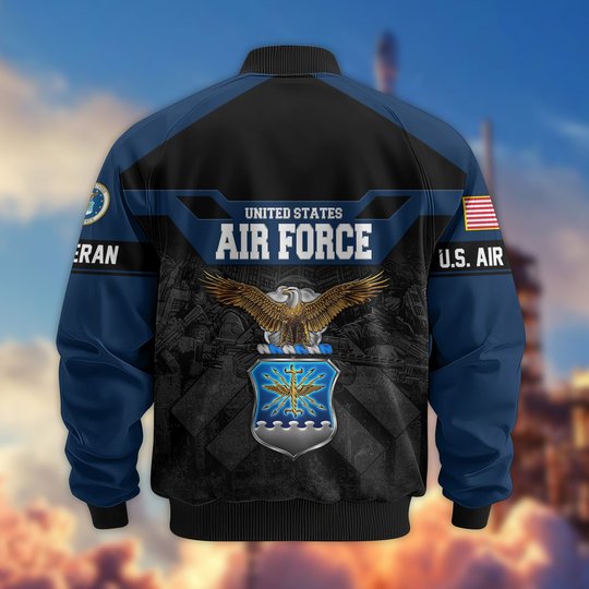 Premium US Veteran Bomber Jacket DPVC211001, Waterproof Windbreaker Coat, US Veteran Gift, Veterans Day Gift.