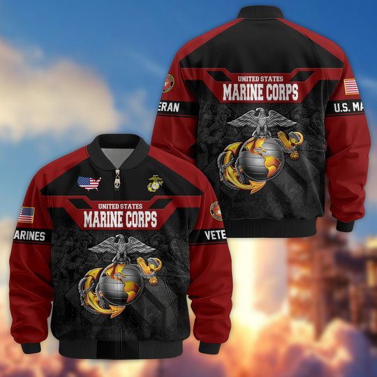 Premium US Veteran Bomber Jacket DPVC211001, Waterproof Windbreaker Coat, US Veteran Gift, Veterans Day Gift.