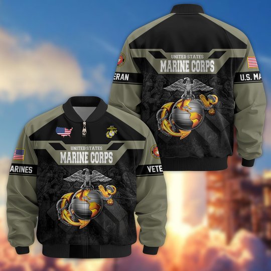 Premium US Veteran Bomber Jacket DPVC211001, Waterproof Windbreaker Coat, US Veteran Gift, Veterans Day Gift.