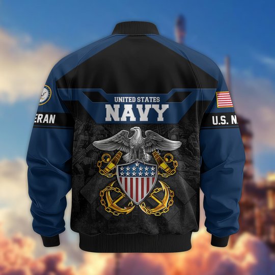 Premium US Veteran Bomber Jacket DPVC211001, Waterproof Windbreaker Coat, US Veteran Gift, Veterans Day Gift.