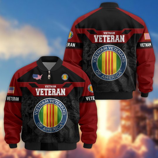 Premium US Veteran Bomber Jacket DPVC211001, Waterproof Windbreaker Coat, US Veteran Gift, Veterans Day Gift.