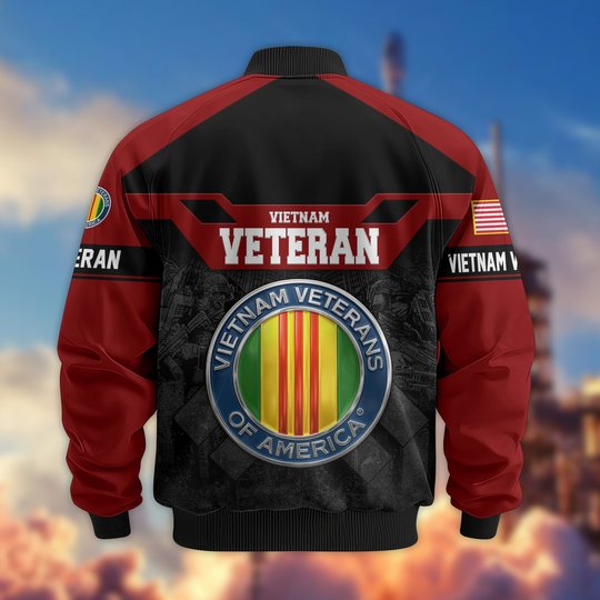Premium US Veteran Bomber Jacket DPVC211001, Waterproof Windbreaker Coat, US Veteran Gift, Veterans Day Gift.